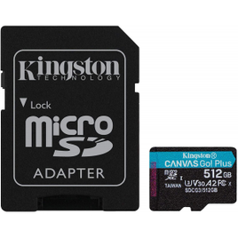 Imagem da oferta Cartão de Memória Kingston MicroSD de 512GB Canvas GO Plus - SDCG3/512GB