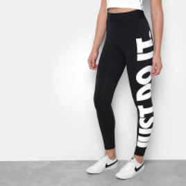 Imagem da oferta Calça Legging Nike Estampa Just Do It Feminina - Preto e Branco