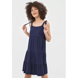 Vestido FiveBlu Curto Recortes Azul-Marinho