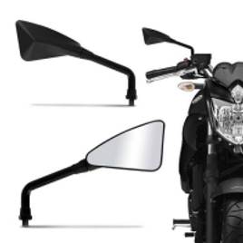 Imagem da oferta Par de Retrovisor Moto Esportivo Similar Rizoma Tomok Rosca Universal Yamaha Preto Em Aço