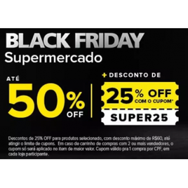 Cupom de 25% de Desconto em Itens de Supermercado no Mercado Livre
