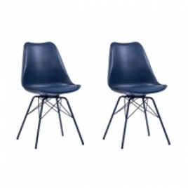 Imagem da oferta Conjunto com 2 Cadeiras de Jantar Eames Eiffel Noruega Azul