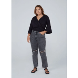 Imagem da oferta Calça Jeans Reta Cintura Alta Destroyed - Feminina