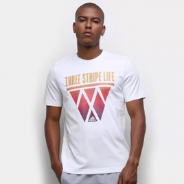 Imagem da oferta Camiseta Adidas Three Stripe Life Hoops Masculina Tam M