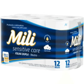 Imagem da oferta Papel Higiênico Folha Dupla Mili Sensitive Care - 12 Rolos 30m