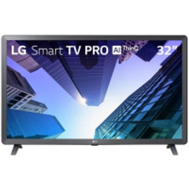 Imagem da oferta Smart TV LED 32" LG 3 HDMI, 2 USB Bluetooth Wi-Fi Active HDR ThinQ AI - 32LM621CBSB.AWZ