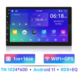 Imagem da oferta Central Multimidia 7" 16GB Android 11 Wi-Fi GPS Áudio 2 Din - Carlaoer