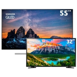 Imagem da oferta Smart TV QLED 55" UHD 4K Samsung 55Q80 + Smart TV LED 32" HD Samsung 32J4290