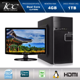 Imagem da oferta Computador Icc Iv1842sm15 Intel Dual Core 2.41ghz 4gb Hd 1tb Hdmi Full Hd Monitor Led
