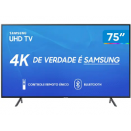 Imagem da oferta Smart TV 4K LED 75” Samsung UN75RU7100 - Wi-Fi Bluetooth HDR 3 HDMI 2 USB