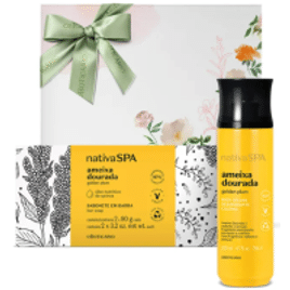 Imagem da oferta Combo Presente Dia Das Mães Nativa SPA Ameixa Dourada Body Splash 200ml + Sabonetes 2x90g + Caixa de Presente