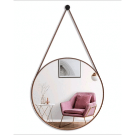 Imagem da oferta Espelho Redondo Adnet Decorativo Com Alça 20cm Com Pino