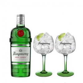 Imagem da oferta Kit com Gin Tanqueray London Dry 750ml + 2 Taças Tanqueray Importadas