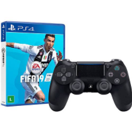 Imagem da oferta Jogo FIFA 19 + Controle Sem Fio Dualshock Preto - PS4