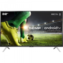 Imagem da oferta Smart TV Android LED 32" Semp 32S5300 Bluetooth 2 HDMI 1 USB Controle Remoto com Comando de Voz e Google Assistant
