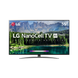 Imagem da oferta Smart TV LED 55" 4K LG 55SM8600 NanoCell 4 HDMI 2 USB Wi-Fi Bluetooth 120Hz Dolby Vision + Dolby Atmos
