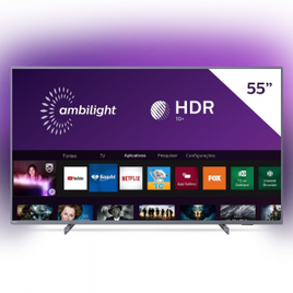 Imagem da oferta Smart TV LED Ambilight 55" 4K Philips 55PUG6212/78  4 HDMI 2 USB Wi-Fi 60Hz