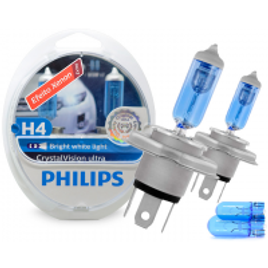 Imagem da oferta Lâmpada Philips H4 Super Branca Crystal Vision Ultra 4300k + Pingo