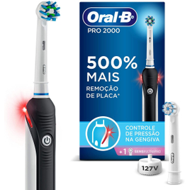 Imagem da oferta Escova Elétrica Recarregável Oral-B Pro 2000 Sensi Ultrafino 127V + Refil Sensi Ultrafino Oral-B