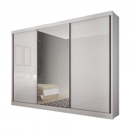 Imagem da oferta Guarda Roupa Casal com Espelho 3 Portas 8 Gavetas Spazzio Siena Móveis Branco