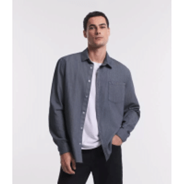 Imagem da oferta Camisa Comfort em Tricoline com Estampa Listrada Azul - Masculina