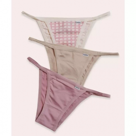 Kit com 3 Calcinhas Femininas String Estampada - DelRio