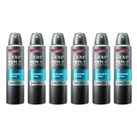 Imagem da oferta Kit Desodorante Dove Men Care Cuidado Total Aerosol Masculino 150ml com 6 unidades