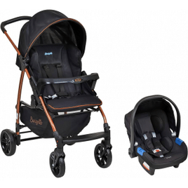 Imagem da oferta Burigotto Carrinho de Bebê com Bebê Conforto Ecco Até 15 kg Preto e Cobre