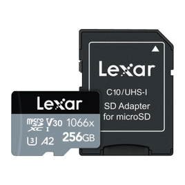 Imagem da oferta Cartao de Memoria Lexar Professional Silver Series 256GB MicroSDXC UHS-I + Adaptador LMS1066256G-BNANU