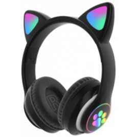 Imagem da oferta Fone de Ouvido QearFun Cute Cat Ear RGB Wireless