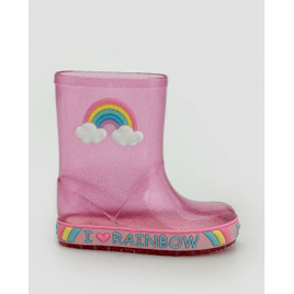 Imagem da oferta Galocha infantil eu amo arco-íris CH41221 rosa | LueLua