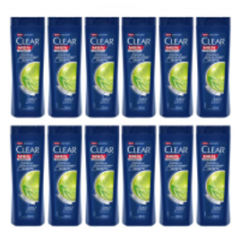 Imagem da oferta Kit com 12 Shampoo Anticaspa Clear Men Controle e Alívio da Coceira 200ml