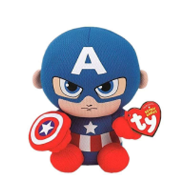 Imagem da oferta Pelúcia Capitão América (Captain America): Marvel (Ty Beanies) - DTC