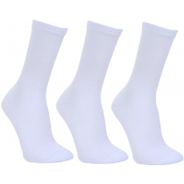 Kit Meia Under Armour Cano Longo Core Cotton Crew 3 Pares - Branco