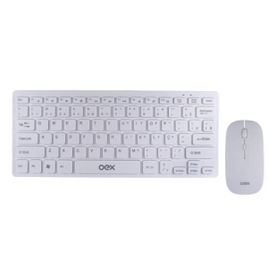 Imagem da oferta Kit Teclado e Mouse Sem Fio Ultra Slim Branco OEX - TM405 BR