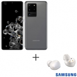 Imagem da oferta Smartphone Samsung Galaxy S20 Ultra Cosmic Gray Tela 6,9'' 4G 128GB + Fone Wireless Samsung Buds In Ear Branco