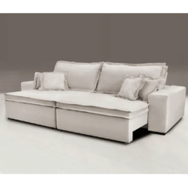 Imagem da oferta Sofa Retrátil E Reclinável Com Molas Cama Inbox Premium 2,12m Tecido Em Linho Bege Claro
