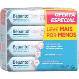 Imagem da oferta Pacote de Lenço Umedecido Bepantol Baby Leve 4 pague 3 - 192 unidades