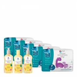 Imagem da oferta Kit Ever Care Fralda Descartável Baby XG 20 Unidades 4 Pacotes + Fralda P 30 Unidades + Shampoo + Condicionador + Sabonete Líquido