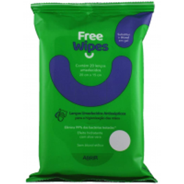 Imagem da oferta 2 Unidades Lenços Umedecidos Antissépticos Free Wipes Freeco pacote com 20 lenços