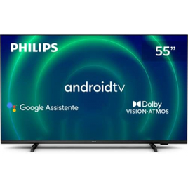 Imagem da oferta Smart TV 55” 4K UHD D-LED Philips Android Wi-Fi Bluetooth Google Assistente - 55PUG7406/78