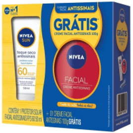 Imagem da oferta Kit Protetor Solar Nivea Facial Antissinais Fps60 50ml + Creme Facial Antissinais 100g