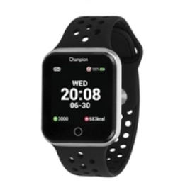 Imagem da oferta Relógio Smartwatch Champion Bluetooth 4.0 Prata Pulseira Preta CH50006T