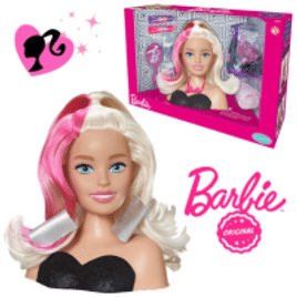 Imagem da oferta Boneca Barbie Busto Para Pentear Com Acessórios Cabeleireiro Com Secador Cabelo