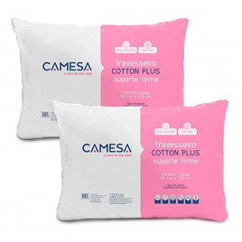 Imagem da oferta Kit 2 Travesseiros Cotton Plus Extra Firme 180 Fios Camesa