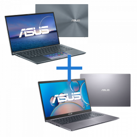 Imagem da oferta Kit Notebooks Asus ZenBook 14 i7-1165G7 8GB SSD 512GB Intel Iris Xe UX435EA-A5072T + Asus i5-1035G1 8GB SSD 256GB Geforce MX130 X515JF-EJ214T