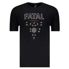 Imagem da oferta Camiseta Fatal Floral Life Estampada - Preto