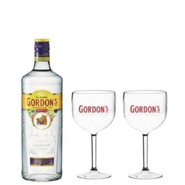 Imagem da oferta Combo Gin Gordon's 750ml + 2 Taças Gordon's