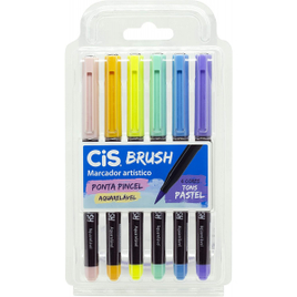 Imagem da oferta Marcador Artístico CIS Brush Estojo com 6 Cores Tons Pastel