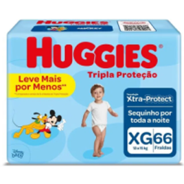 Imagem da oferta Kit com 2 Pacotes de Fralda Huggies Tripla Proteção Tamanho XG Hiper Especial - (Total 132 unidades)